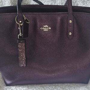 Coach Metallic Purple Tote Bag